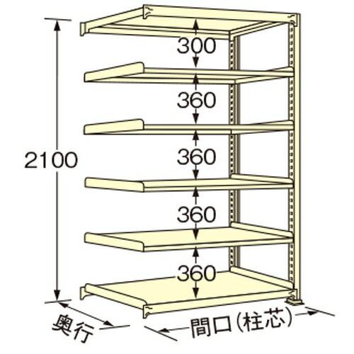 扶桑金属工業 中量ラック WL2115L06R 単連:連結タイプ 棚：6段(天板含む) [法人限定][送料別途お見積り]