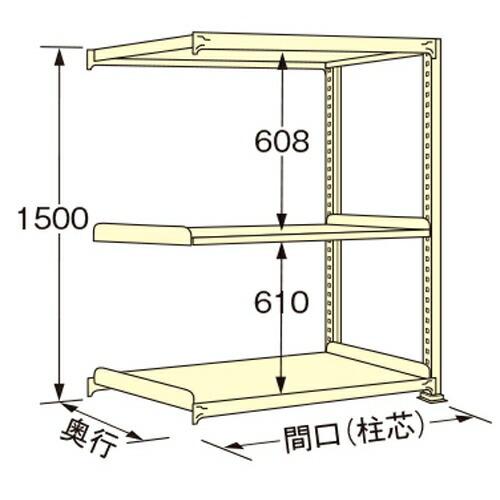 扶桑金属工業 中量ラック WM1512J03R 単連:連結タイプ 棚：3段(天板含む) [法人限定][送料別途お見積り]