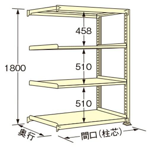 扶桑金属工業 中量ラック WM1812K04R 単連:連結タイプ 棚：4段(天板含む) [法人限定][送料別途お見積り]