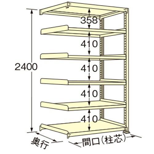 扶桑金属工業 中量ラック WM2415K06R 単連:連結タイプ 棚：6段(天板含む) [法人限定][送料別途お見積り]