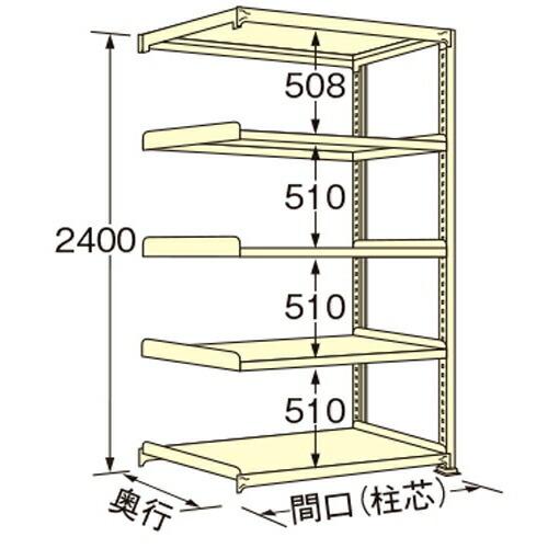 扶桑金属工業 中量ラック WM2418L05R 単連:連結タイプ 棚：5段(天板含む) [法人限定][送料別途お見積り]