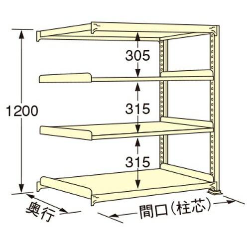扶桑金属工業 中量ラック WS1209S04R 単連:連結タイプ 棚：4段(天板含む) [法人限定][送料別途お見積り]