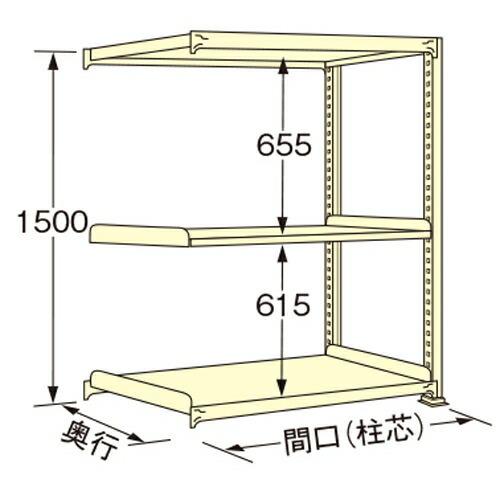 扶桑金属工業 中量ラック WS1509L03R 単連:連結タイプ 棚：3段(天板含む) [法人限定][送料別途お見積り]