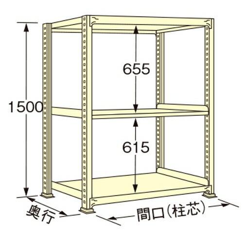 扶桑金属工業 中量ラック WS1518L03T 単連:単体タイプ 棚：3段(天板含む) [法人限定][送料別途お見積り]