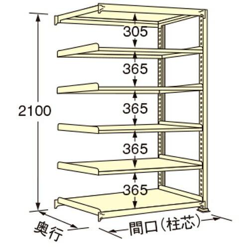 扶桑金属工業 中量ラック WS2109L06R 単連:連結タイプ 棚：6段(天板含む) [法人限定][送料別途お見積り]