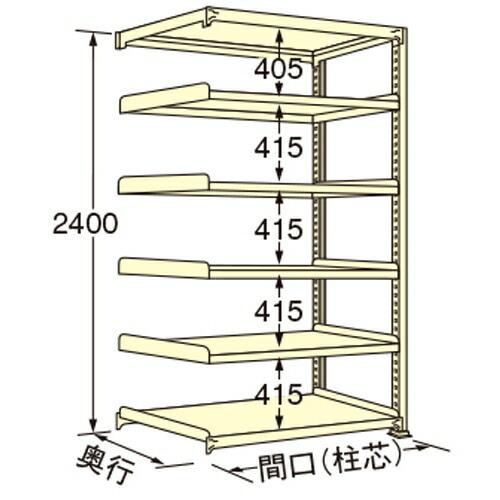 扶桑金属工業 中量ラック WS2412L06R 単連:連結タイプ 棚：6段(天板含む) [法人限定][送料別途お見積り]