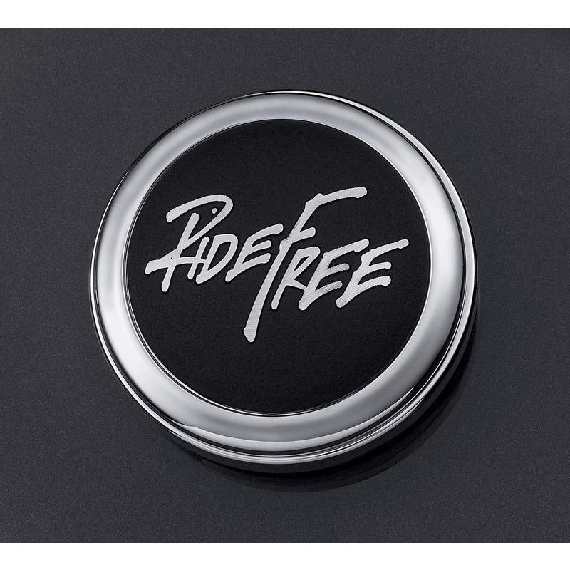 受賞店舗 Harley-Davidson Ride Free Fuel Cap Medallion、Wrinkle Black＆Chrome | 14101220