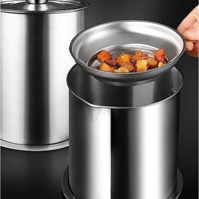 ステンレス製 オイルポット 1.4L 小さめ 小さい コンパクト 安い キッチン おしゃれ オイルポッド 揚げ物 油 フライ 天ぷら 再利用 唐揚げ 料理 キッチン |  | 03