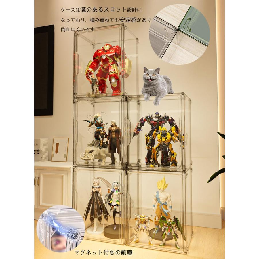 フィギュアケース 収納 コレクションケース コレクション ボックス クリアケース マグネット付 積み重ね可能 扉付き 組み立て式 透明 アクリル |  | 04