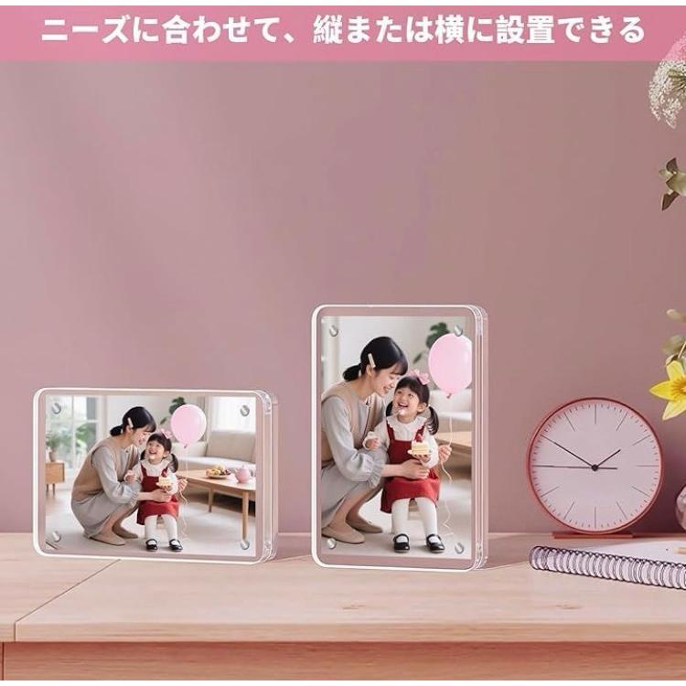 写真立て フォトフレーム アクリルフォトフレーム おしゃれ クリア 透明  記念品 推し活  マグネットローダー プレゼント |  | 02