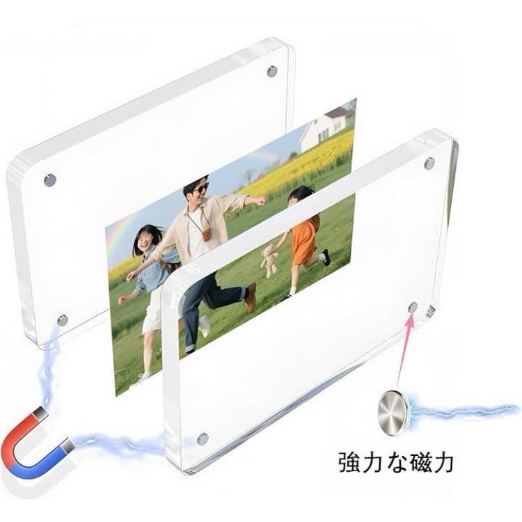 写真立て フォトフレーム アクリルフォトフレーム おしゃれ クリア 透明  記念品 推し活  マグネットローダー プレゼント |  | 04