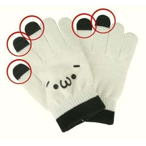 癒し顔・・・【 しょぼーん 】スマホ タブレット タッチパネル ３本指 対応 手袋 顔文字 静電式 男女兼用 のびのび グローブ iphone |  | 01