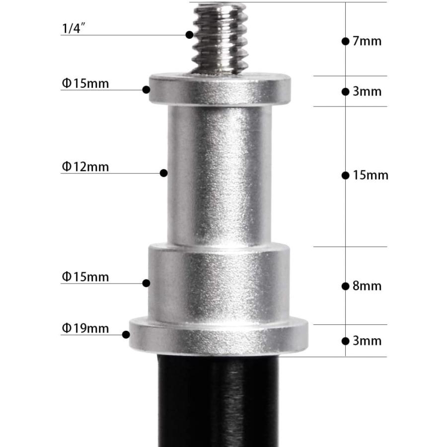 FOSOTO コンパクト ライトスタンド ミニ 三脚 収納長32.5cm アルミ 全高 123cm 軽量 クリップオンストロボ 傘 撮影 自撮り 照明 専用 1/4ネジに対応 ゴールド | FOSOTO | 06