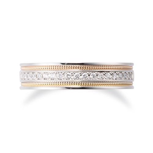 プラチナ　ピンクゴールド　イエローゴールド　ミルラインリング　K18PG/Pt950/K18YG |  | 01