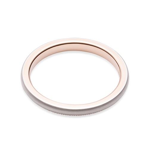 ピンクゴールド　プラチナ　ダイヤモンド　K18PG/Pt950　コンビミルラインリング |  | 03