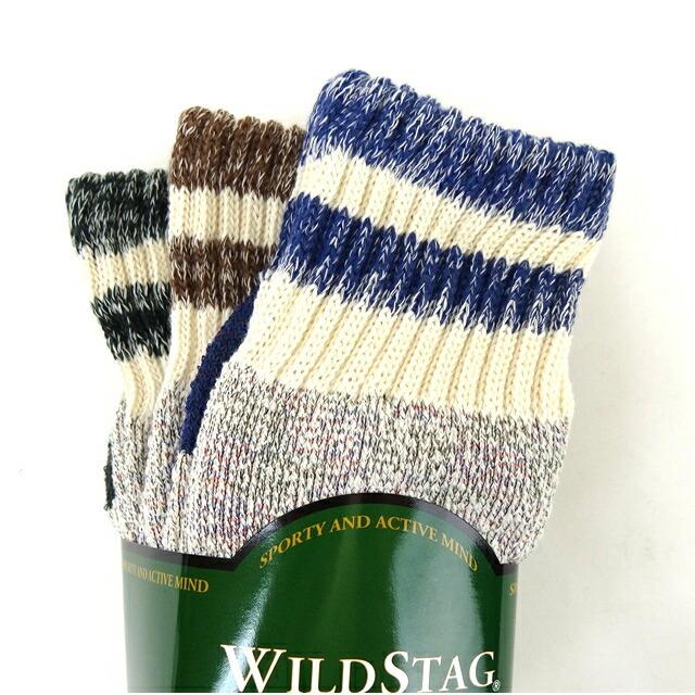 WILD STAG ワイルドスタッグ 3足組ソックス ロング丈 2本ライン ソックス 靴下 2305 3P Socksメンズ レディース |  | 06