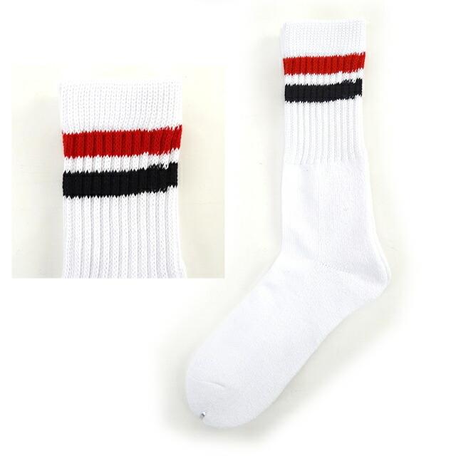 WILD STAG ワイルドスタッグ 3足組ソックス ロング丈 2本ライン白ソックス 靴下 2329 3P Socks メンズ レディース スケート スケーター |  | 04