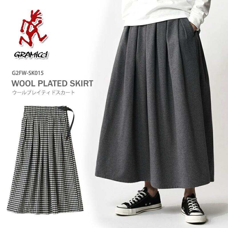 グラミチ GRAMICCI ウール プレイティド スカート レディース フレアスカート 裏地付き G2FW-SK015 WOOL PLATED SKIRT キャンプ キャンプウェア アウトドア | GRAMICCI