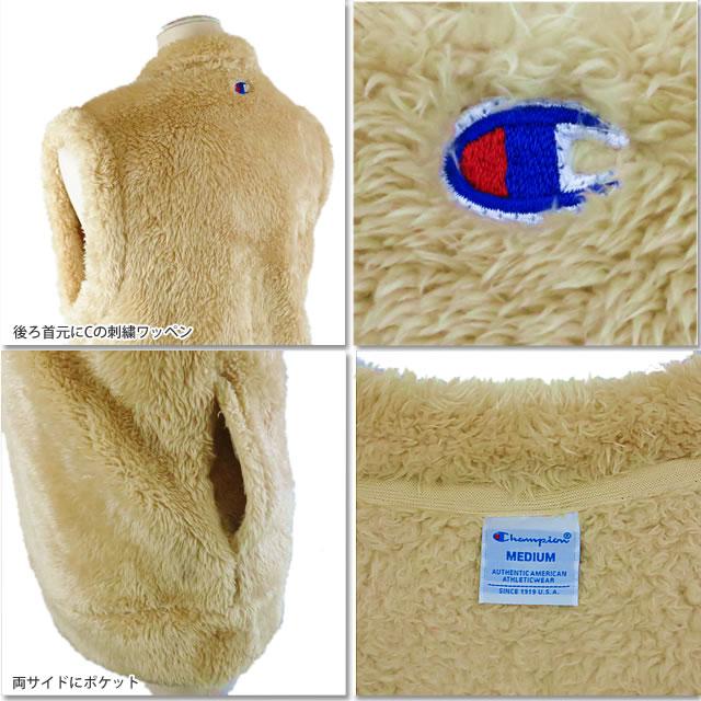【20%OFF!】チャンピオン フリース ベスト レディース CHAMPION SHERPA FLEECE BOA ZIP LADIES' VEST シェルパフリース ボア ジップ ベスト CW-L605 Lady's |  | 07