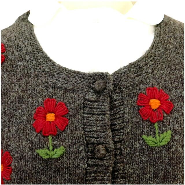 ペルーニット フラワー ニット カーディガン レディース   エステル Selleccion de Estelle PERU KNIT  FLOWER KNIT CARDIGAN 400324 IW2531808 252 |  | 02