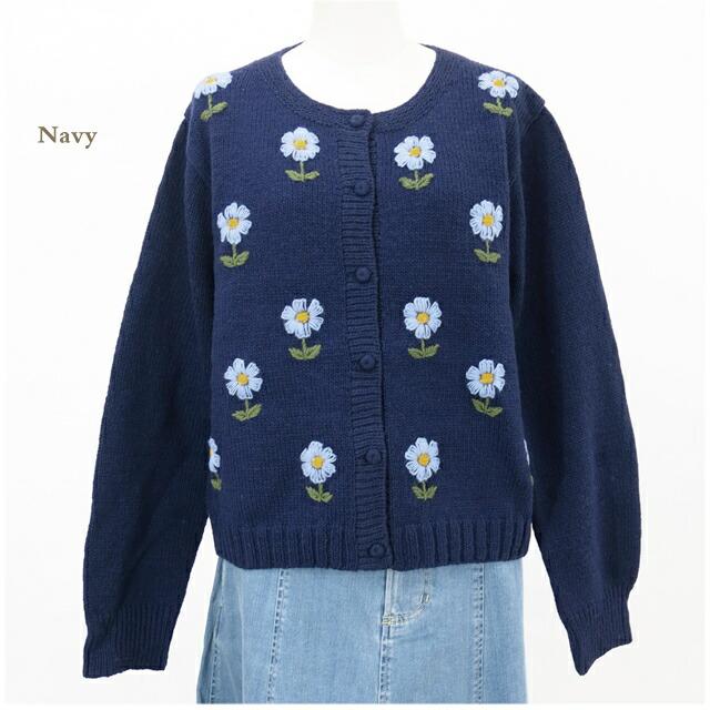 ペルーニット フラワー ニット カーディガン レディース   エステル Selleccion de Estelle PERU KNIT  FLOWER KNIT CARDIGAN 400324 IW2531808 252 |  | 05