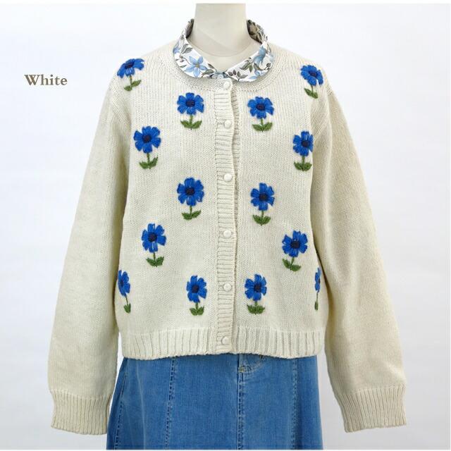ペルーニット フラワー ニット カーディガン レディース   エステル Selleccion de Estelle PERU KNIT  FLOWER KNIT CARDIGAN 400324 IW2531808 252 |  | 07