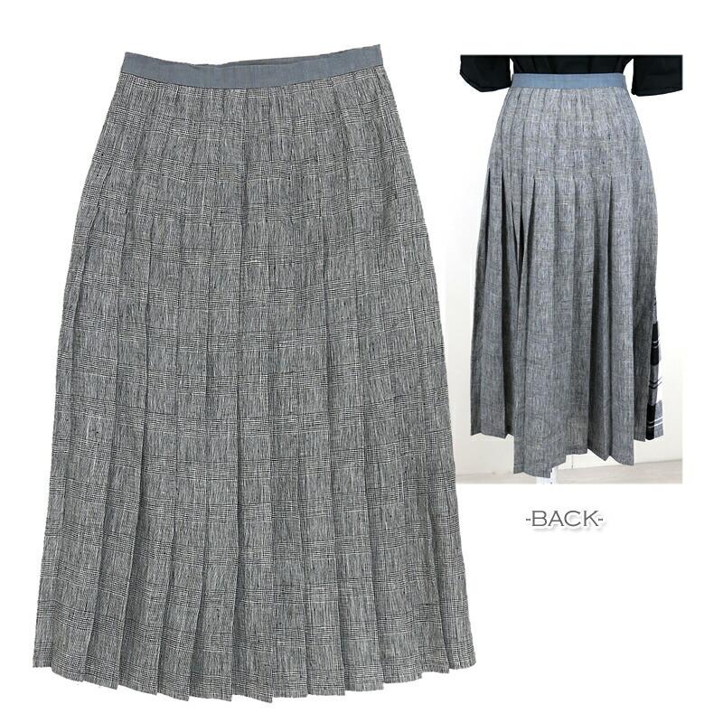 [2021春夏新作] O'NEIL OF DUBLIN オニールオブダブリン  リネン キルト ロングスカート マキシスカート H12483 タータンチェック 麻 スカート | O'NEIL of DUBLIN | 02