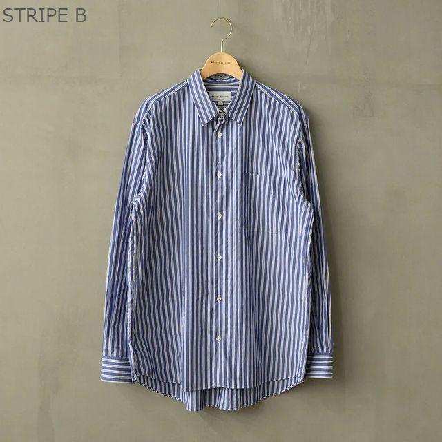 マニュアルアルファベット MANUAL ALPHABET シャツ BASIC-RC-002 80/2ブルーストライプ ベーシックレギュラーカラーシャツ Bulging Fit  BASIC 長袖 ギフト | MANUAL ALPHABET | 01