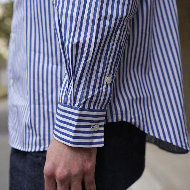 マニュアルアルファベット MANUAL ALPHABET シャツ BASIC-RC-002 80/2ブルーストライプ ベーシックレギュラーカラーシャツ Bulging Fit  BASIC 長袖 ギフト | MANUAL ALPHABET | 07