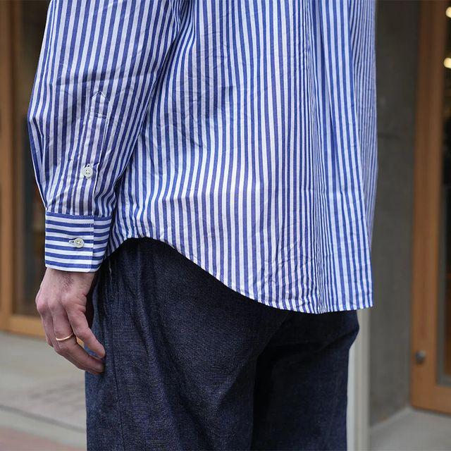 マニュアルアルファベット MANUAL ALPHABET シャツ BASIC-RC-002 80/2ブルーストライプ ベーシックレギュラーカラーシャツ Bulging Fit  BASIC 長袖 ギフト | MANUAL ALPHABET | 08