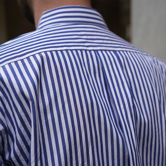 マニュアルアルファベット MANUAL ALPHABET シャツ BASIC-RC-002 80/2ブルーストライプ ベーシックレギュラーカラーシャツ Bulging Fit  BASIC 長袖 ギフト | MANUAL ALPHABET | 09