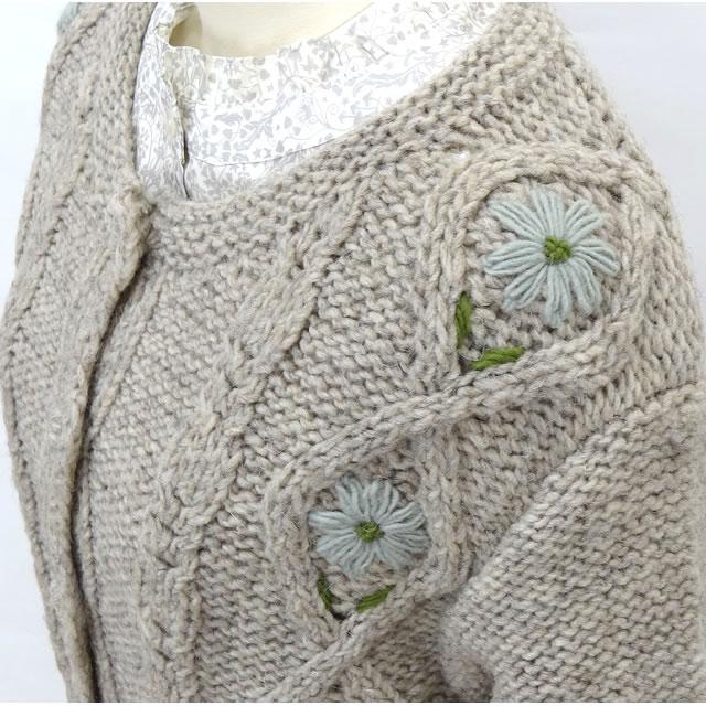 ペルーニット ケーブルニット フラワー カーディガン  レディース エステール  エステル ESTELLE PERU KNIT 420325 IW2231833 |  | 11