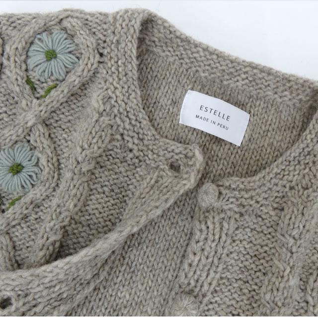 ペルーニット ケーブルニット フラワー カーディガン  レディース エステール  エステル ESTELLE PERU KNIT 420325 IW2231833 |  | 14