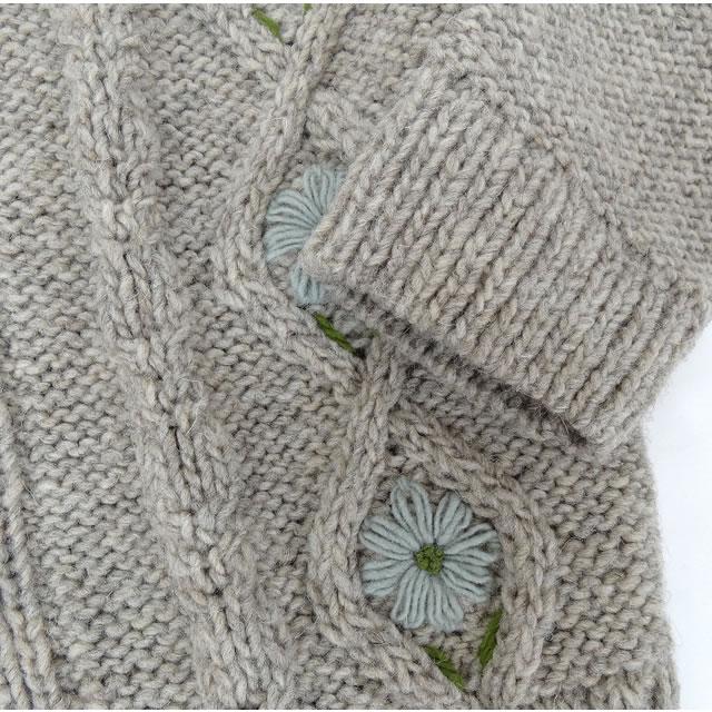 ペルーニット ケーブルニット フラワー カーディガン  レディース エステール  エステル ESTELLE PERU KNIT 420325 IW2231833 |  | 15