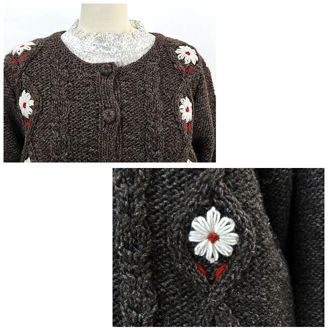 ペルーニット ケーブルニット フラワー カーディガン  レディース エステール  エステル ESTELLE PERU KNIT 420325 IW2231833 |  | 02