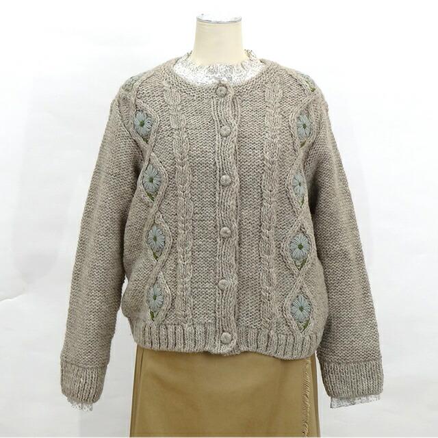 ペルーニット ケーブルニット フラワー カーディガン  レディース エステール  エステル ESTELLE PERU KNIT 420325 IW2231833 |  | 03