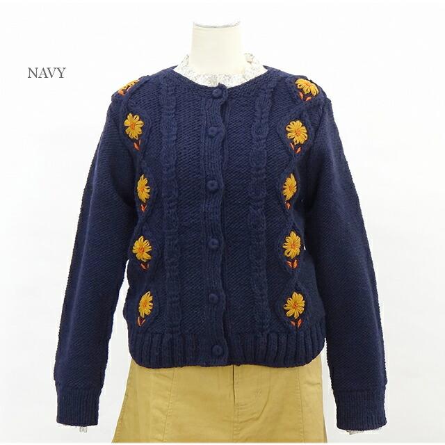 ペルーニット ケーブルニット フラワー カーディガン  レディース エステール  エステル ESTELLE PERU KNIT 420325 IW2231833 |  | 05