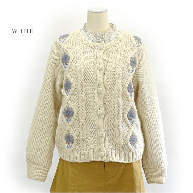 ペルーニット ケーブルニット フラワー カーディガン  レディース エステール  エステル ESTELLE PERU KNIT 420325 IW2231833 |  | 07