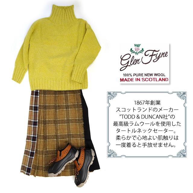 Glen Fyne グレンファイン ラムウール タートルネック ルーズフィット セーター プルオーバー  レディース ニット LOOSE POLO LAMAINE IW2231006 |  | 05