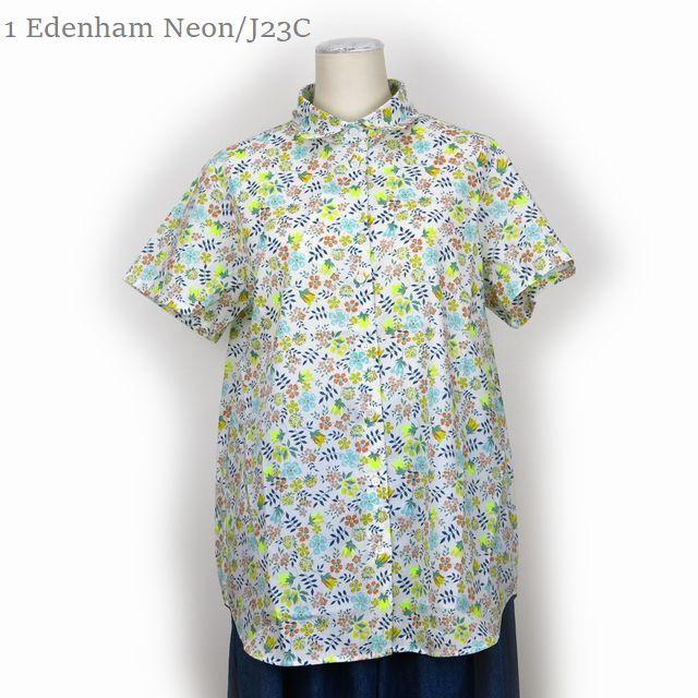 リバティ ブラウス × パークス ラウンドカラー 半袖ブラウス LIBERTY × PARKS レディース リバティ― PH2322545  Edenham Neon / J23C Alice Neon / J23C | Liberty of London | 01