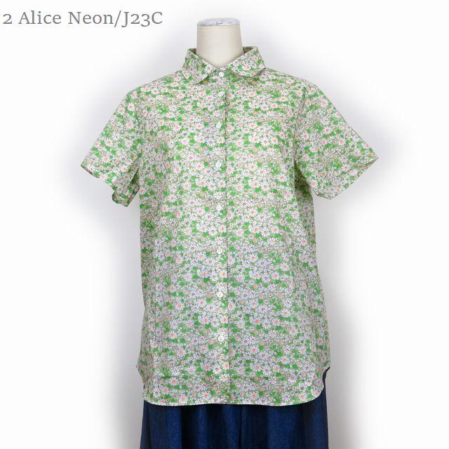 リバティ ブラウス × パークス ラウンドカラー 半袖ブラウス LIBERTY × PARKS レディース リバティ― PH2322545  Edenham Neon / J23C Alice Neon / J23C | Liberty of London | 03