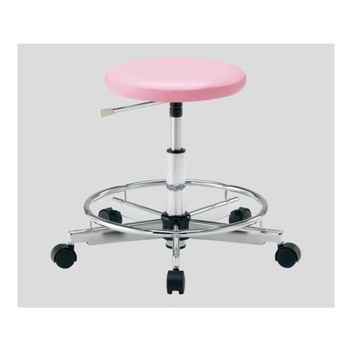 アズワン(AS ONE) クリーンカラフルラウンドチェア(クラス100対応) 足掛リング有り ピンク LRC-PR 1脚