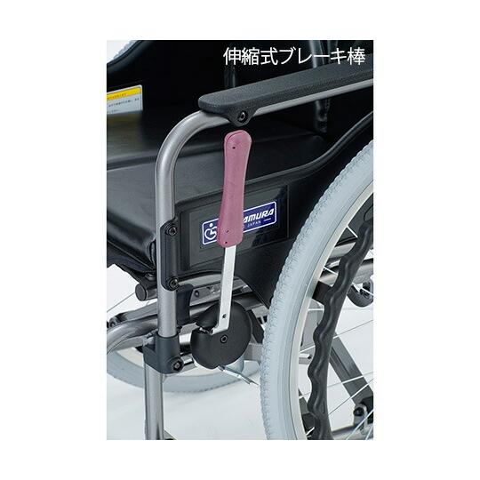 カワムラサイクル 車いす（アルミ製・背折れ式）　紫チェック　535×960×915mm KMD-A16-40-M A11 1台