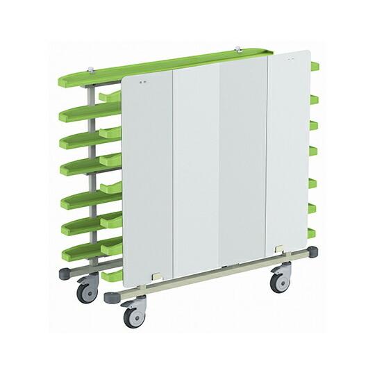 【中古品 】 アズワン(AS ONE) 下膳カート(132-46-9段)イエローグリーン MCR038YG 【I2876806524】(101200円)