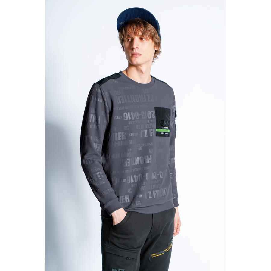 在庫処分 アイズフロンティア 903 ジャガードエンボスストレッチ長袖クルーネックシャツ カラー2色 サイズSから4L 秋冬シーズン対応素材【在庫有り】 | I'Z FRONTIER | 10