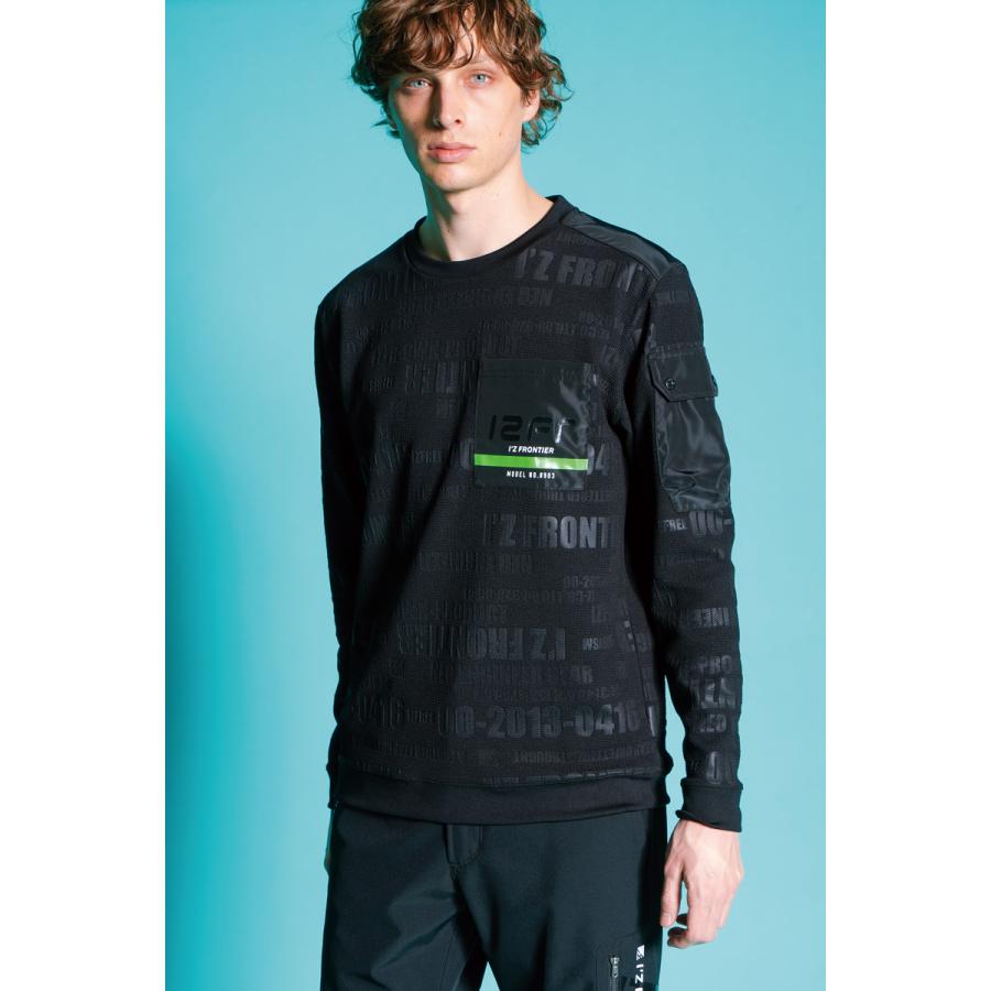 在庫処分 アイズフロンティア 903 ジャガードエンボスストレッチ長袖クルーネックシャツ カラー2色 サイズSから4L 秋冬シーズン対応素材【在庫有り】 | I'Z FRONTIER | 12