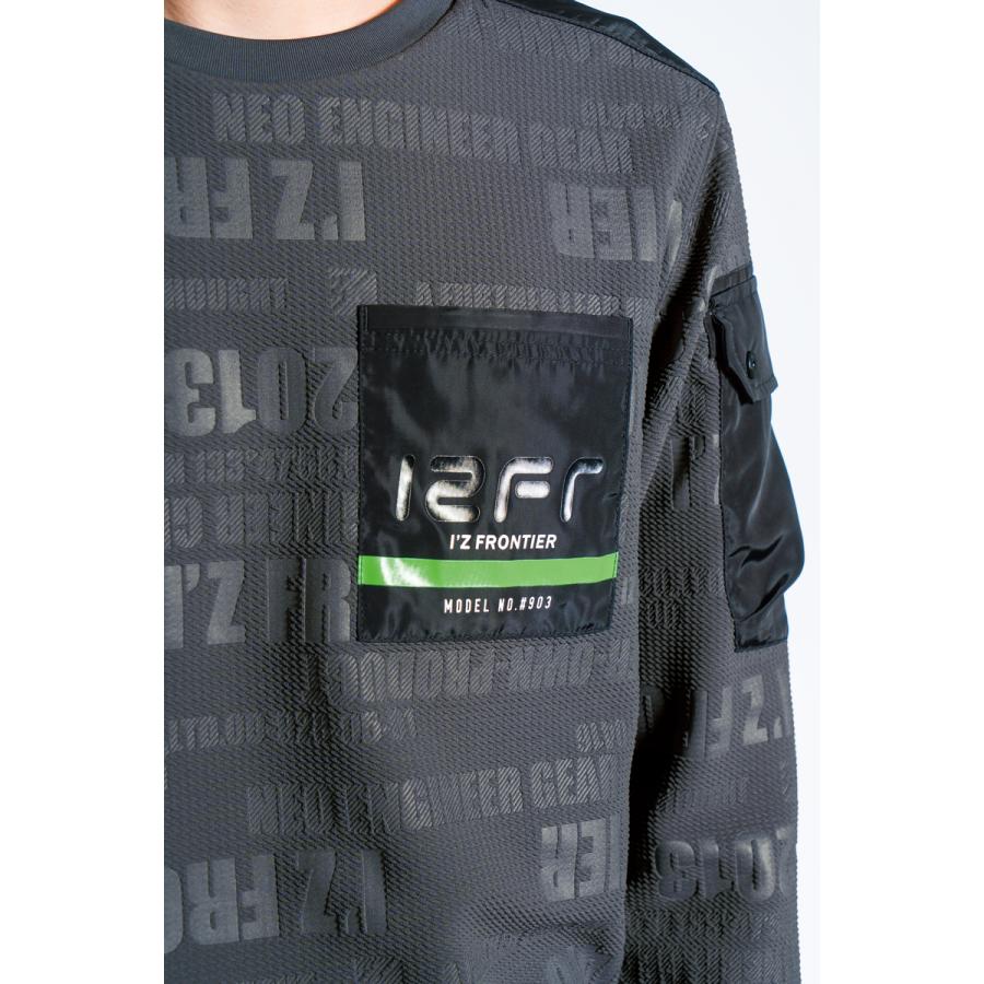 在庫処分 アイズフロンティア 903 ジャガードエンボスストレッチ長袖クルーネックシャツ カラー2色 サイズSから4L 秋冬シーズン対応素材【在庫有り】 | I'Z FRONTIER | 07