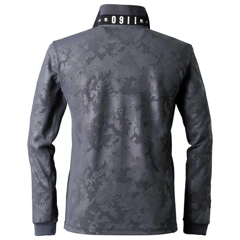 在庫処分 アイズフロンティア 911 作業着・作業服 ジャガードエンボスストレッチ長袖ポロシャツ カラー2色 サイズSから4L【在庫有り】 | I'Z FRONTIER | 02