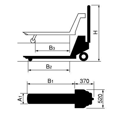 ビシャモン(スギヤス) ハンドパレットトラック 一本フォークタイプ J-BM08M-1F 最大積載能力：800kg [法人・事業所限定]｜firstnet｜03