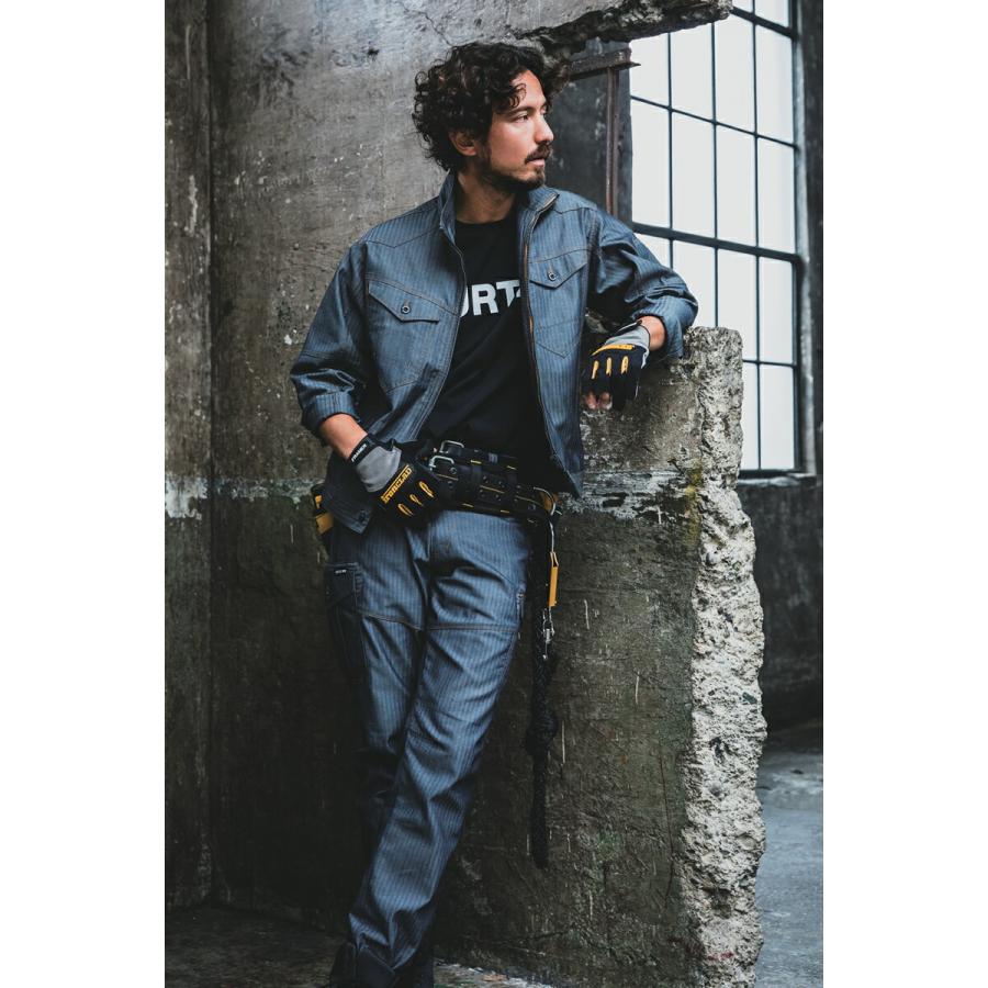 バートル 作業着 上下 2セット シャツ パンツ メンズ インディゴ